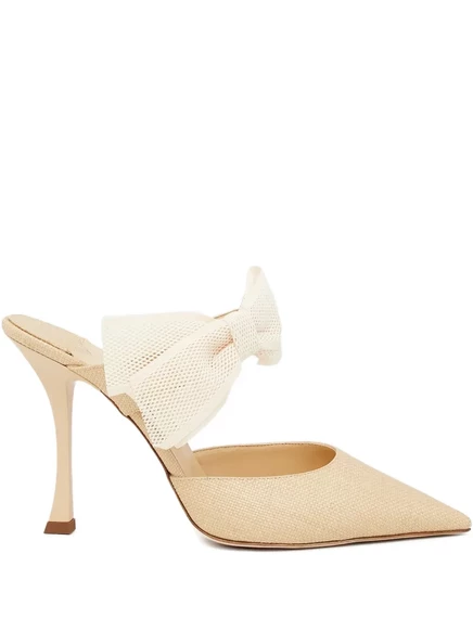 Женские мюли Jimmy Choo Brook шпилька 100 мм, бежевые