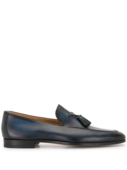 Кожаные мокасины Magnanni с кисточками blue