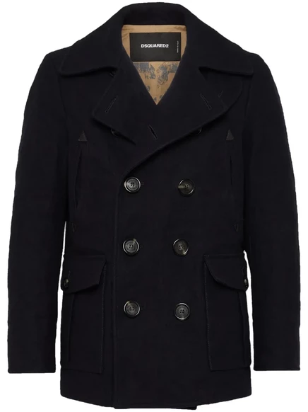 Двубортное короткое пальто DSQUARED2 blue