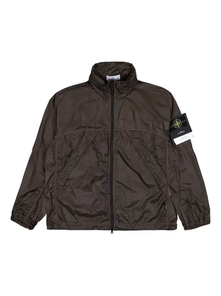 Мужская ветровка Stone Island со скрытым капюшоном, зеленая