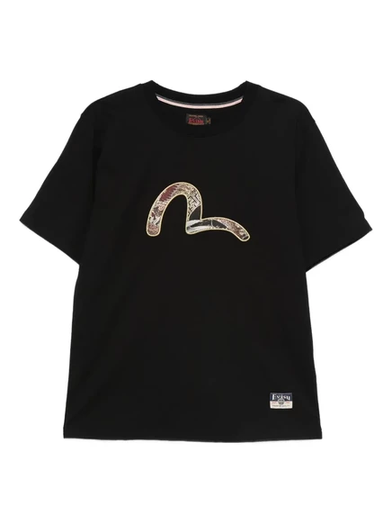 Мужская футболка Evisu с рисунком чайки, черная