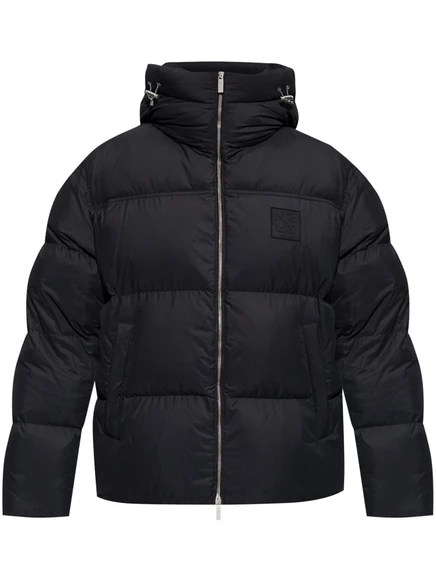Мужская пуховая куртка Off-White с логотипом, черная