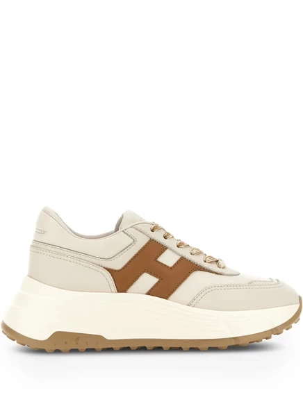 Женские кроссовки Hogan Hi-Fi кожаные, бежевые