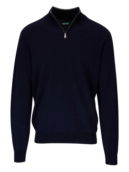 Свитер Peter Millar на молнии до половины длины blue