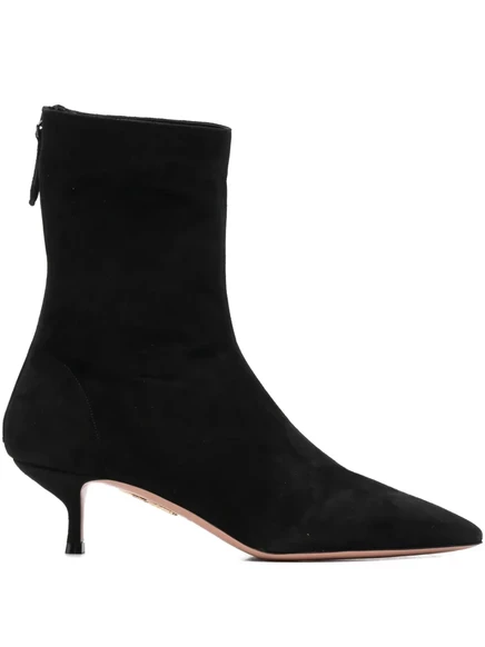 Остроносые ботинки Aquazzura по щиколотку black