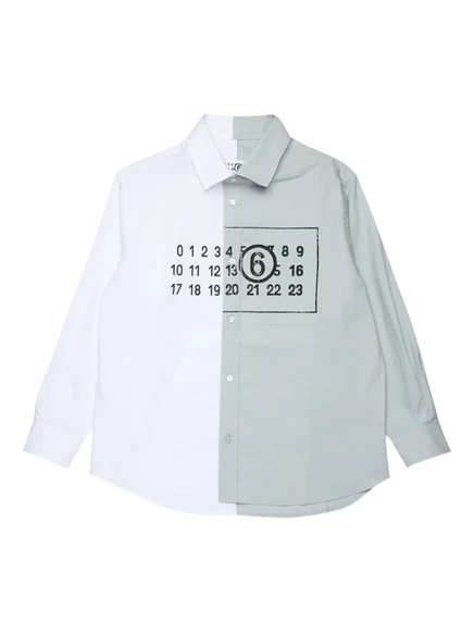 Рубашка для мальчиков MM6 Maison Margiela Kids хлопковая, белая