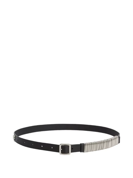 Женский кожаный ремень Jil Sander с кольцом, чёрный