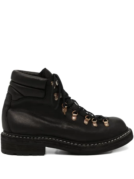 Ботинки GUIDI шнурованные кожаные, черные