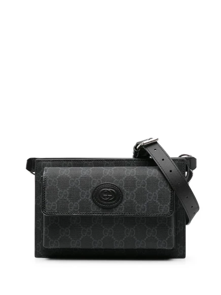 Мужская поясная сумка Gucci GG Supreme Canvas, черная