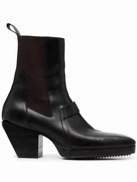 Мужские ботинки Rick Owens с квадратным носком, чёрные