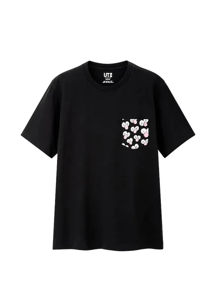 Мужская футболка KAWS x Uniqlo BFF с карманом, черная