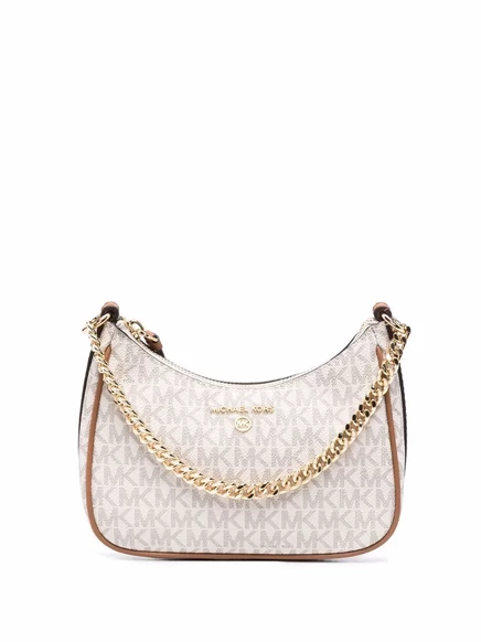 Сумка через плечо с очаровательным логотипом Michael Kors small Jet Set neutrals