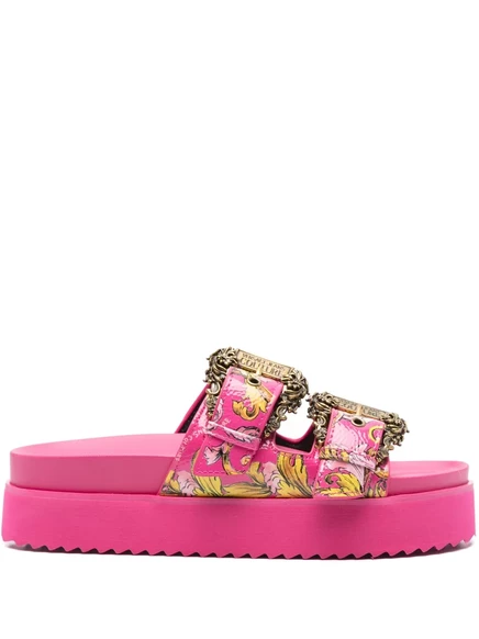Женские шлёпанцы Versace Jeans Couture Barocco, розовые