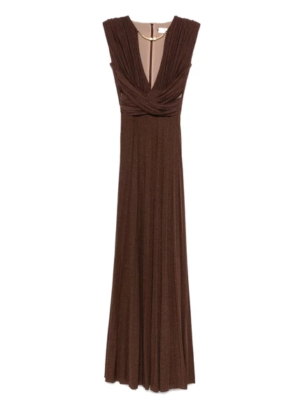 Женское платье Elisabetta Franchi плиссе, коричневое