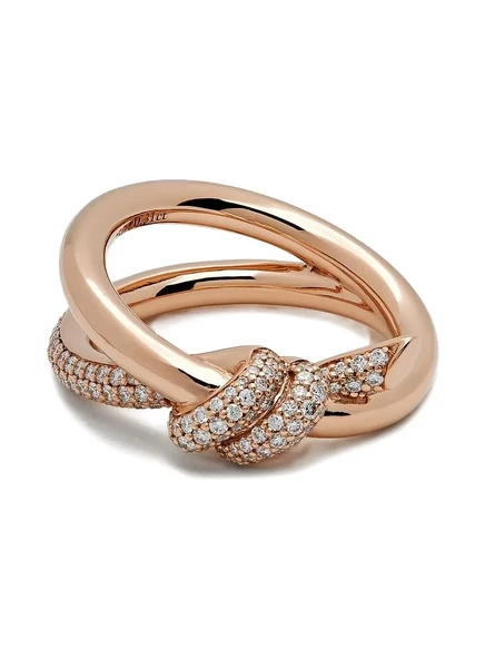 Кольцо Tiffany & Co Knot 18K с бриллиантами, розовое