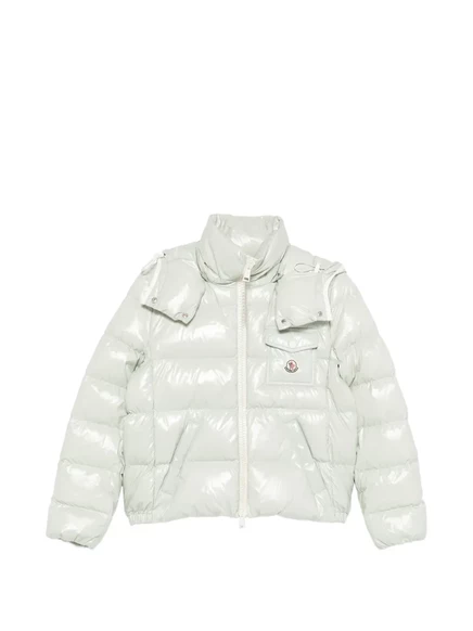 Женская блестящая пуховая куртка Moncler Andro, зеленая