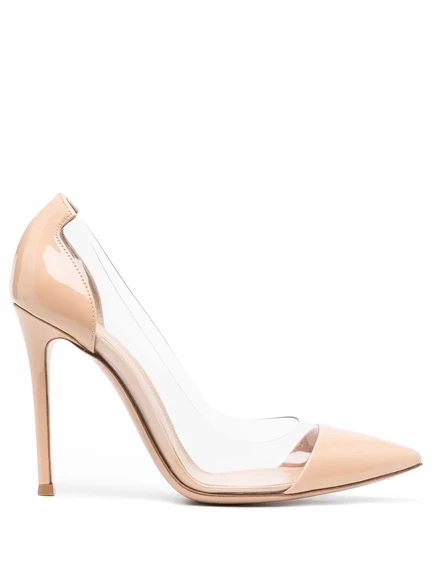 Туфли-лодочки из лакированной кожи Gianvito Rossi 105 мм из плексигласа neutrals