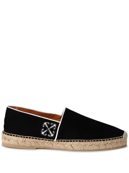 Мужские эспадрильи Off-White Anglette кожаные, черно-белые