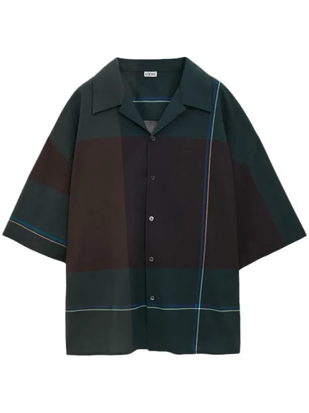 Рубашка в клетку с коротким рукавом от LOEWE  green