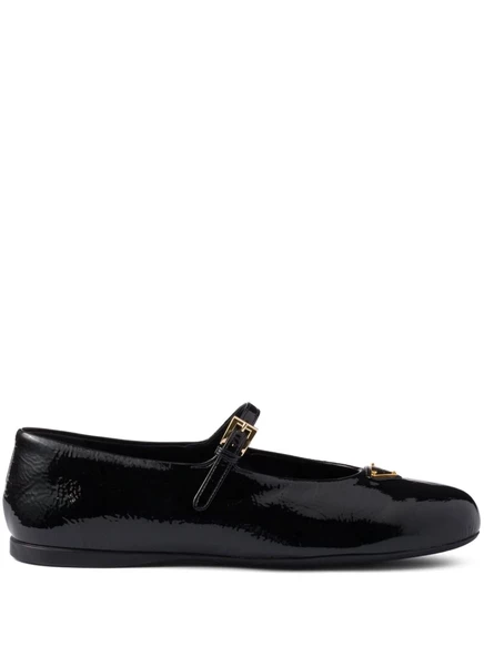 Кожаные балетные туфли Prada  black