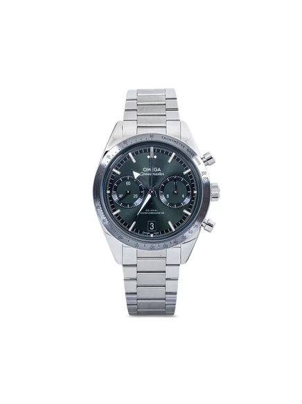 Часы Omega Speedmaster 40 мм б/у, белое золото, зеленый циферблат