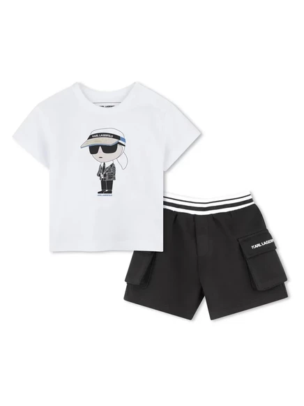 Детский комплект karl lagerfeld kids ikonik karl, черный