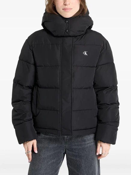 Женский пуховик Calvin Klein с капюшоном, черный