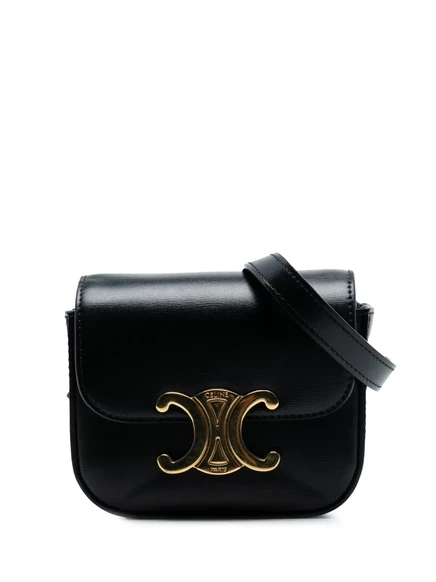 Женская сумка через плечо Celine Pre-Owned Mini Triomphe кожаная, черная