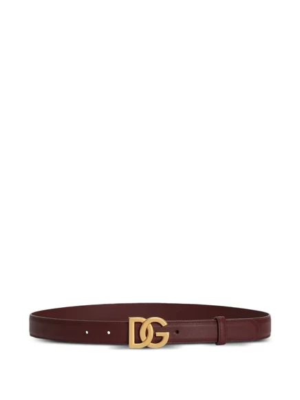 Женский ремень Dolce & Gabbana кожаный, бордовый