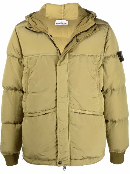 Мужская пуховая куртка Stone Island, зеленая