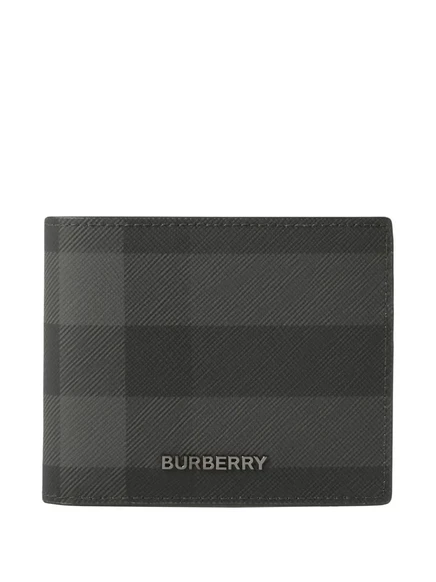 Мужской кошелек Burberry в клетку, серый