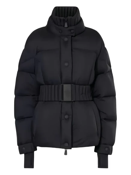 Женская парка Moncler с нашивкой-логотипом, черная