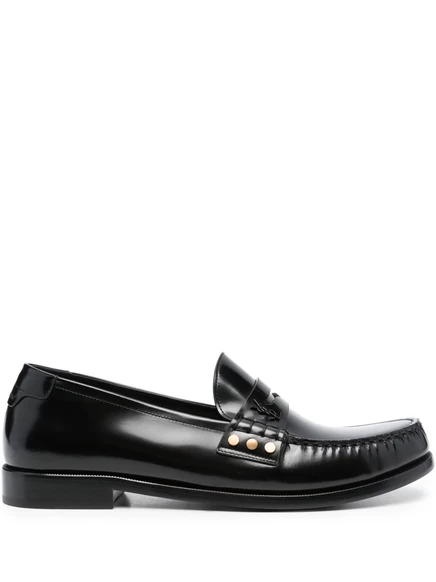 Мужские лоферы Saint Laurent из лакированной кожи, черные
