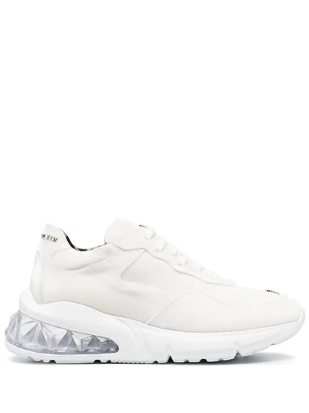 Женские кроссовки Philipp Plein Runner бархатные, белые