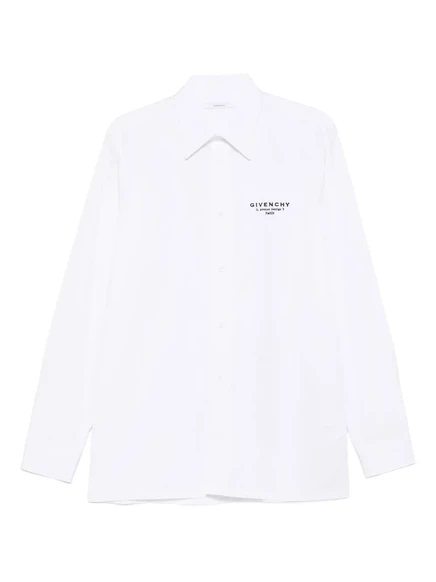 Хлопчатобумажная рубашка с вышитым логотипом Givenchy
