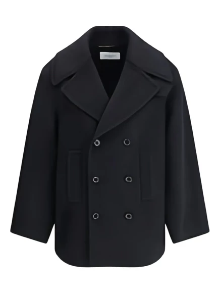Женское двубортное пальто Saint Laurent Caban, черное