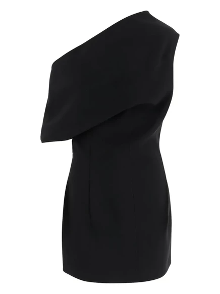 Мини-платье Jacquemus Pesce с драпировкой на одно плечо black