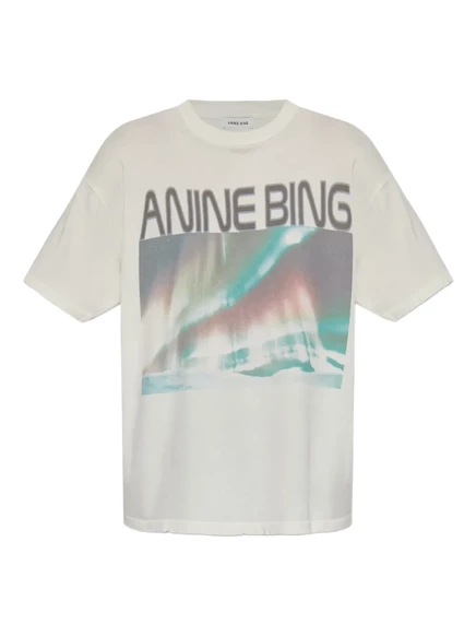 Футболка с графическим принтом ANINE BING neutrals