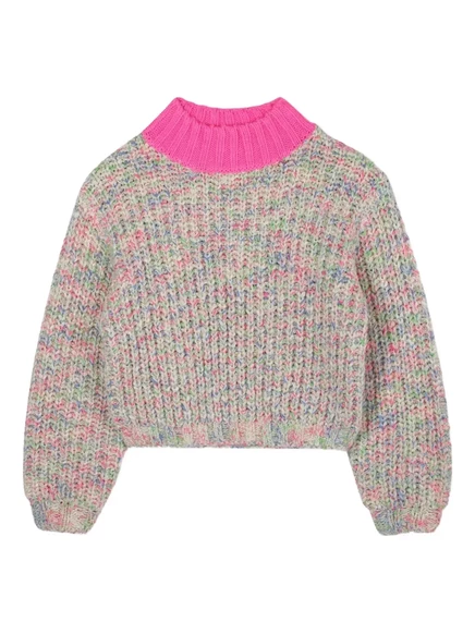 Детский свитер Billieblush крупной вязки, розовый