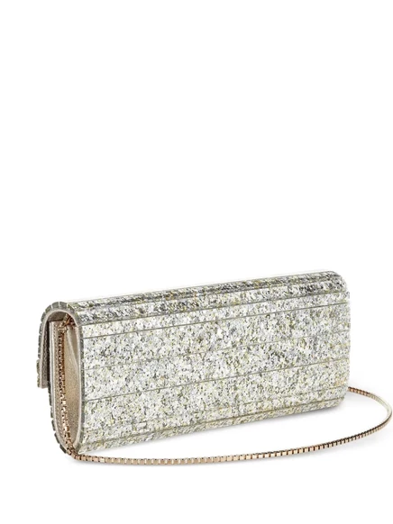 Женский клатч Jimmy Choo Sweetie с блёстками, серебристый