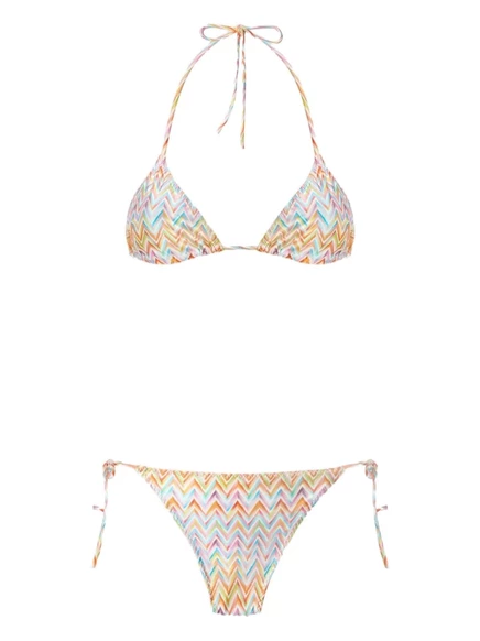 Женский купальник-бикини Missoni с узором шеврон, коричневый