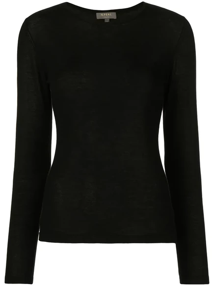 Кашемировый джемпер N.Peal с длинным рукавом black