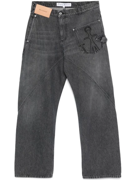 Мужские джинсы JW Anderson Twisted Workwear, серые