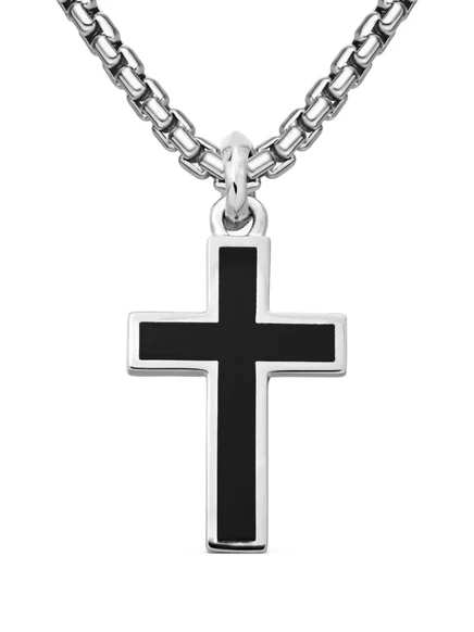 Мужской кулон David Yurman Cross из оникса, черный