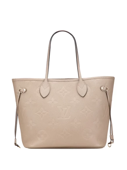 Сумка-тоут Louis Vuitton, бывшая в употреблении в 2021-2025 годах, с монограммой Giant Empreinte Neverfull MM brown