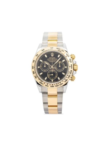 Часы Rolex Daytona 40 мм сталь/золото, черный циферблат