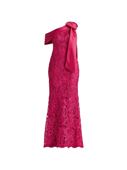 Женское платье Tadashi Shoji макси на одно плечо с вышивкой, розовое