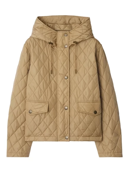 Женская стеганая укороченная куртка Burberry, песочная