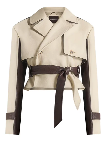 Жакет с лацканами и поясом от Manière De Voir Lelia neutrals