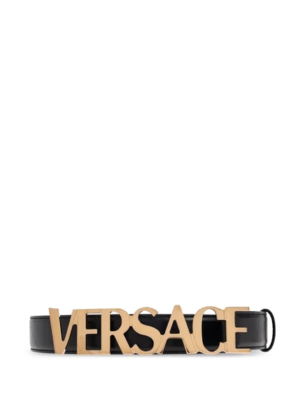 Мужской кожаный ремень Versace, черный